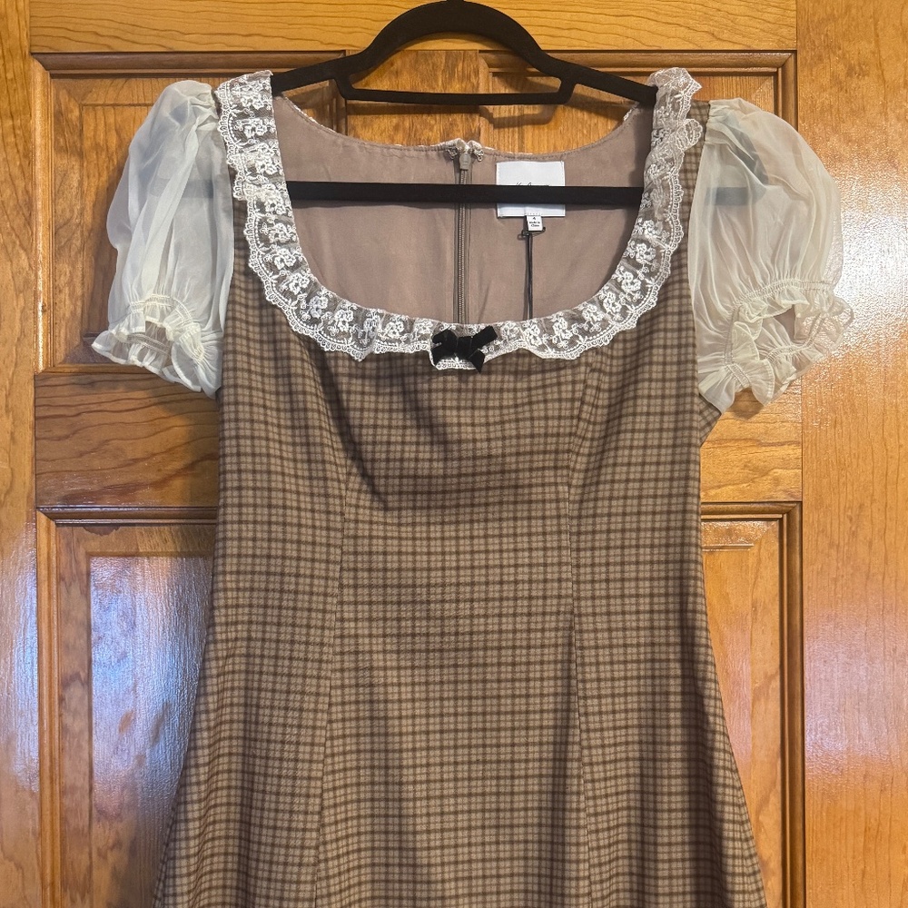 NEW Reformation x Kacey Musgraves Bunny plaid mini dress